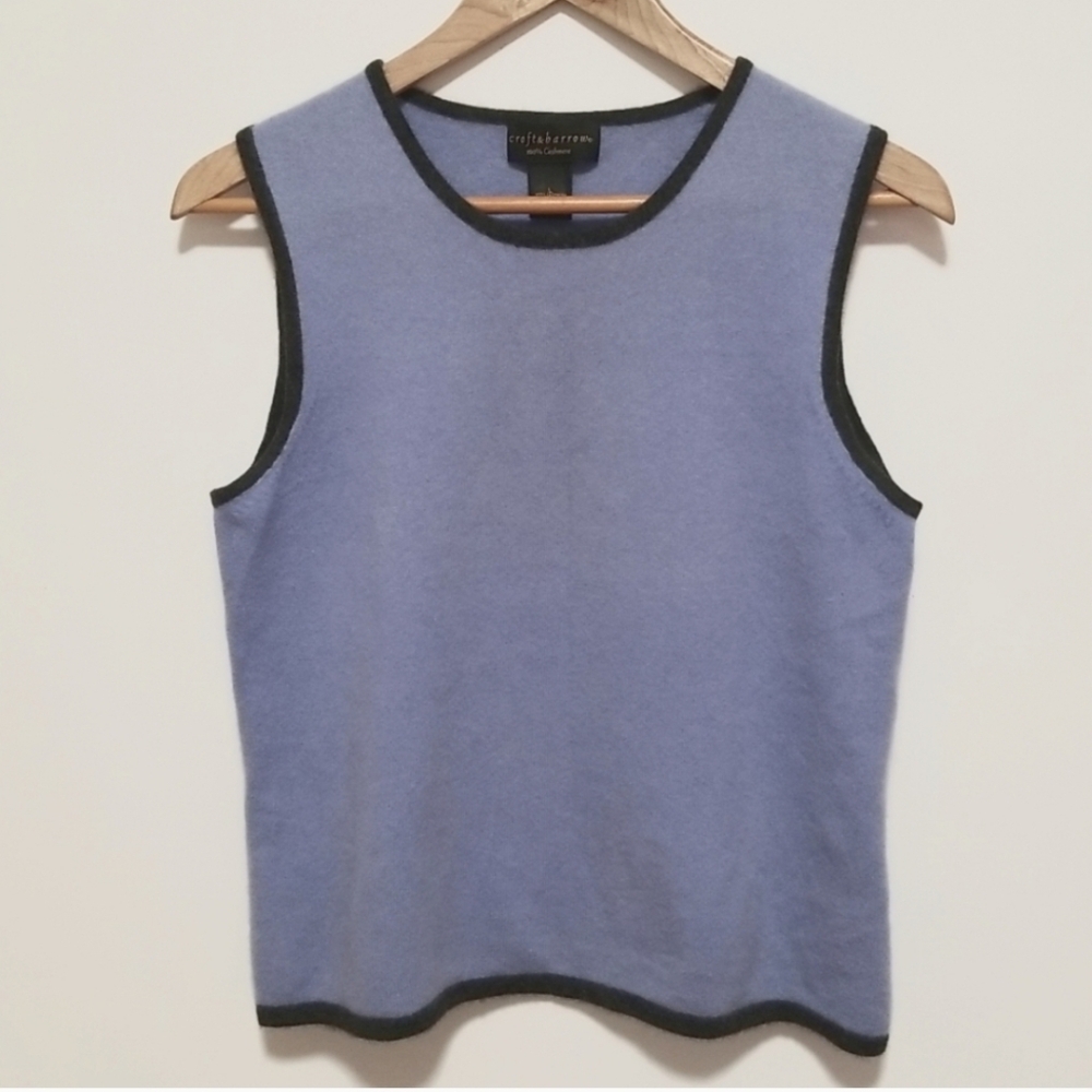 Croft & Barrow Soft Blue Cashmere Sweater Sleeveless Top 100% Cashmere